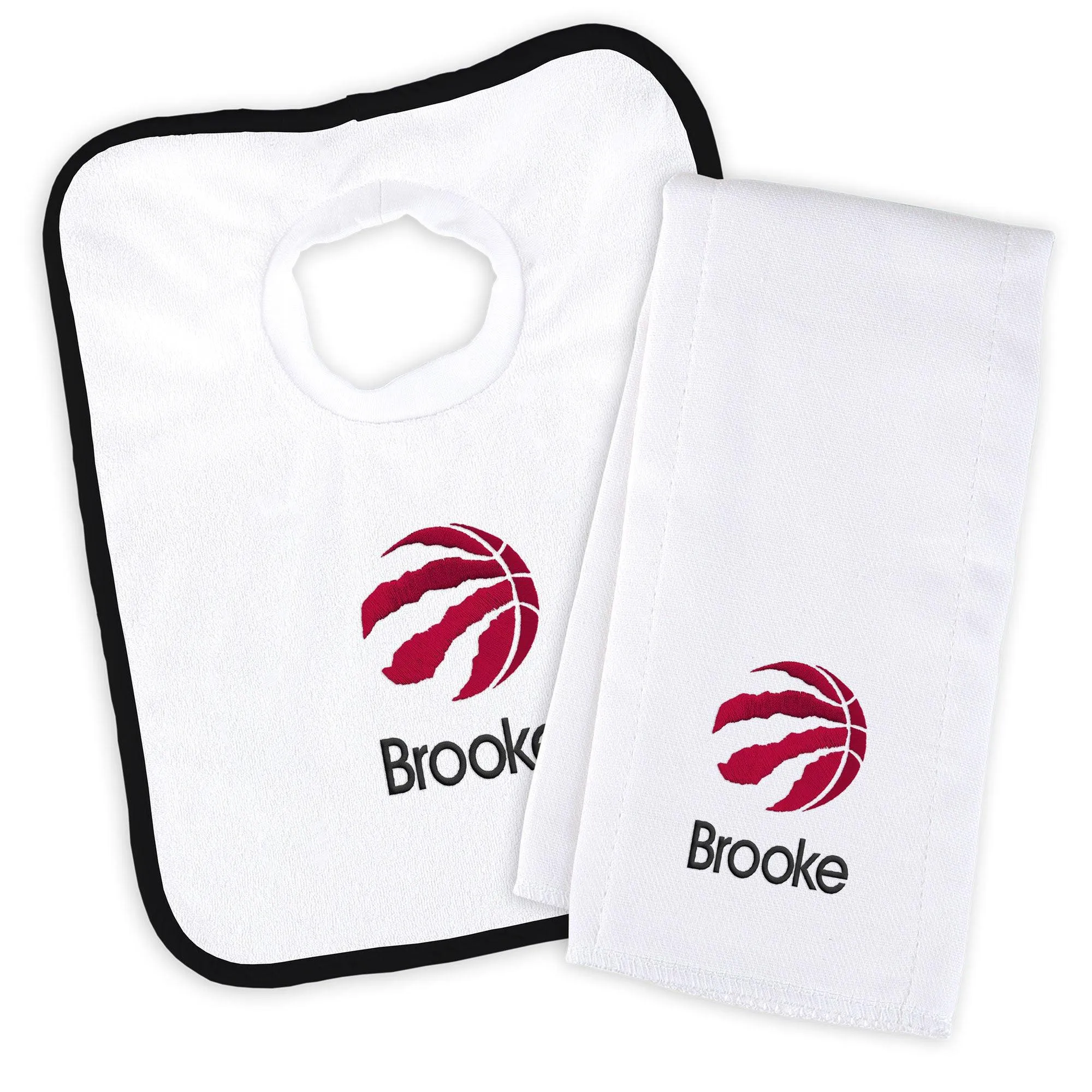 Personalized Toronto Raptors Bib and Burp Cloth Set