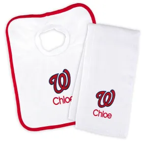 Personalized Washington Nationals Bib & Burp Cloth Set