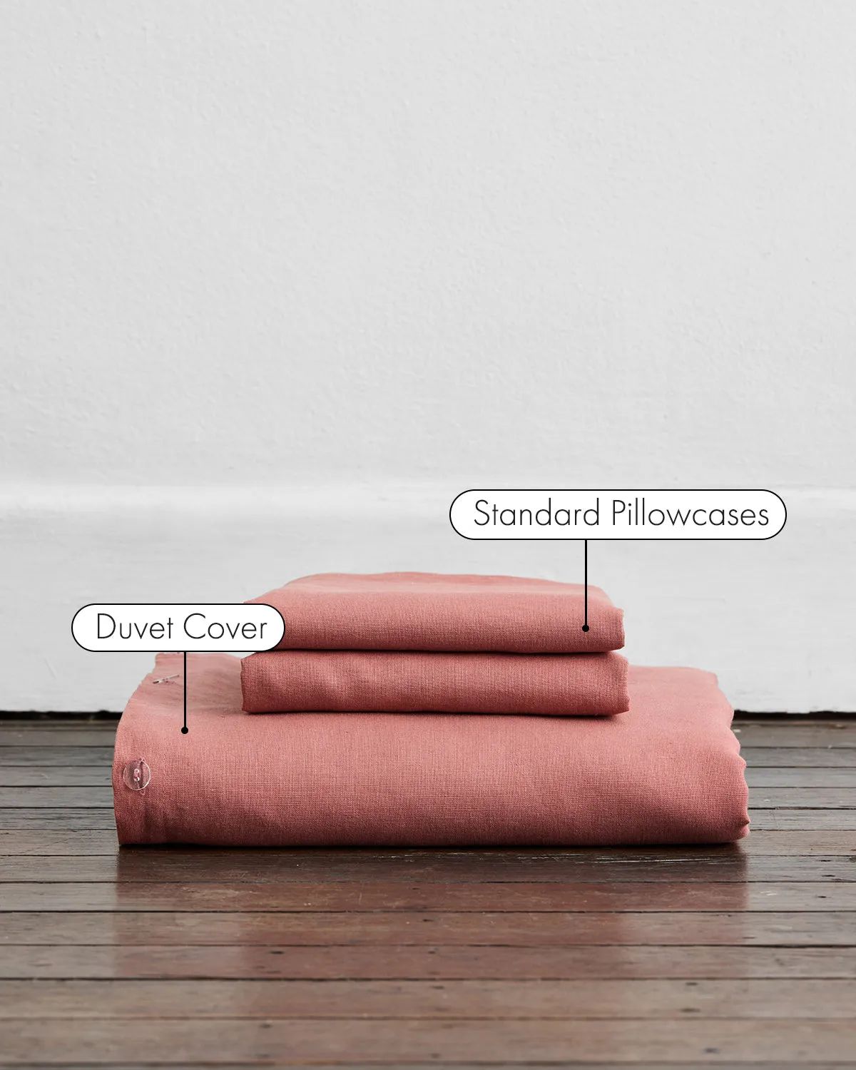 Pink Clay 100% French Flax Linen Duvet Cover Set