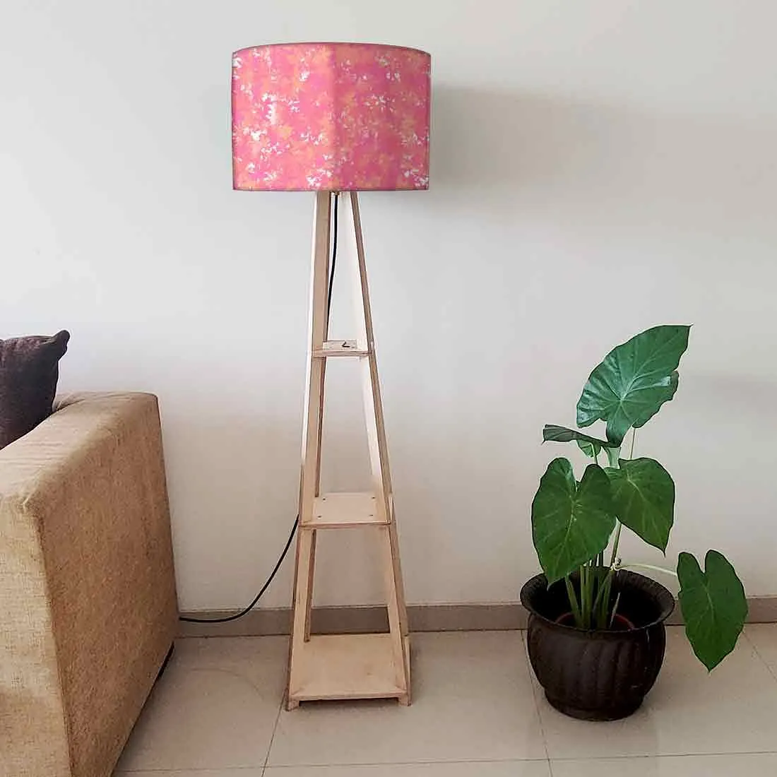 Pink Tripod Floor Lamps Night Light for Living Room