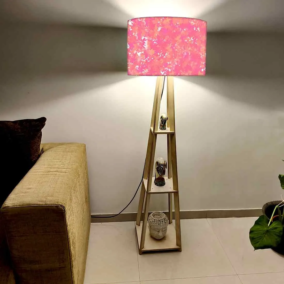 Pink Tripod Floor Lamps Night Light for Living Room