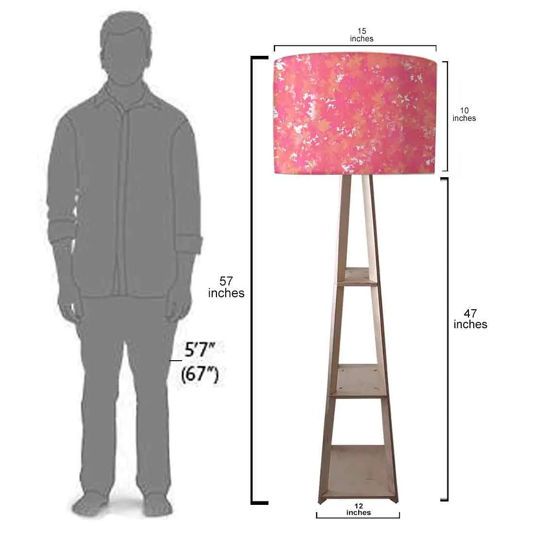 Pink Tripod Floor Lamps Night Light for Living Room