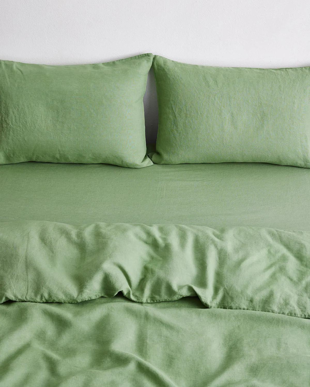 Pistachio 100% French Flax Linen Pillowcases (Set of Two)