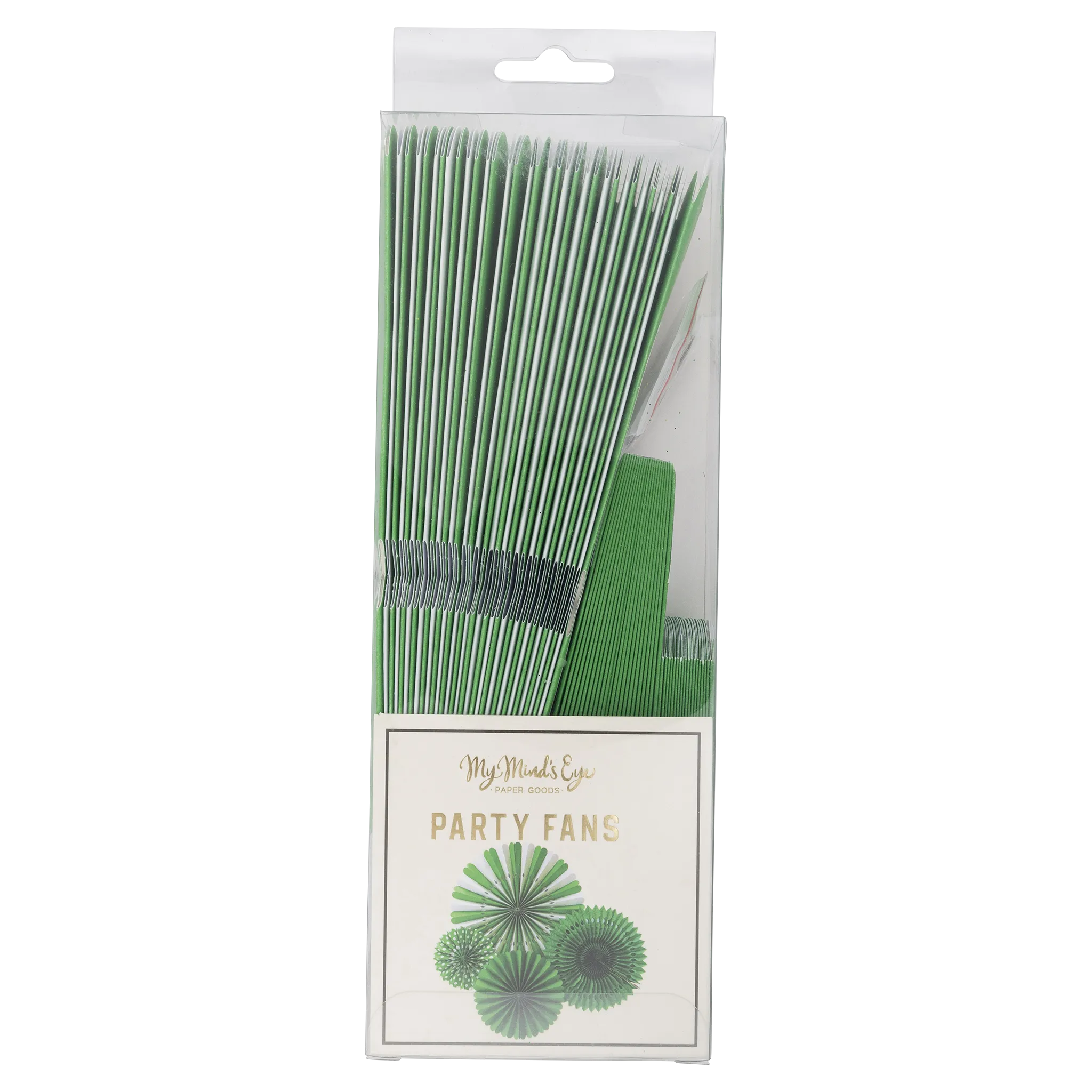 PLFN05 - Green and White Party Fan Set