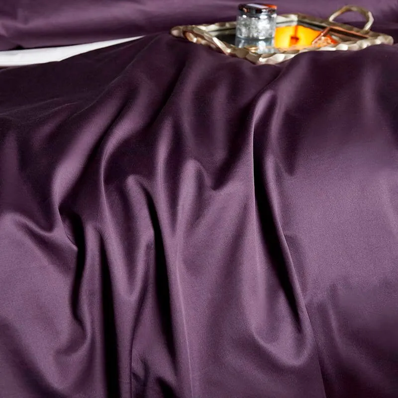 Plum Embroidered Bedding Set