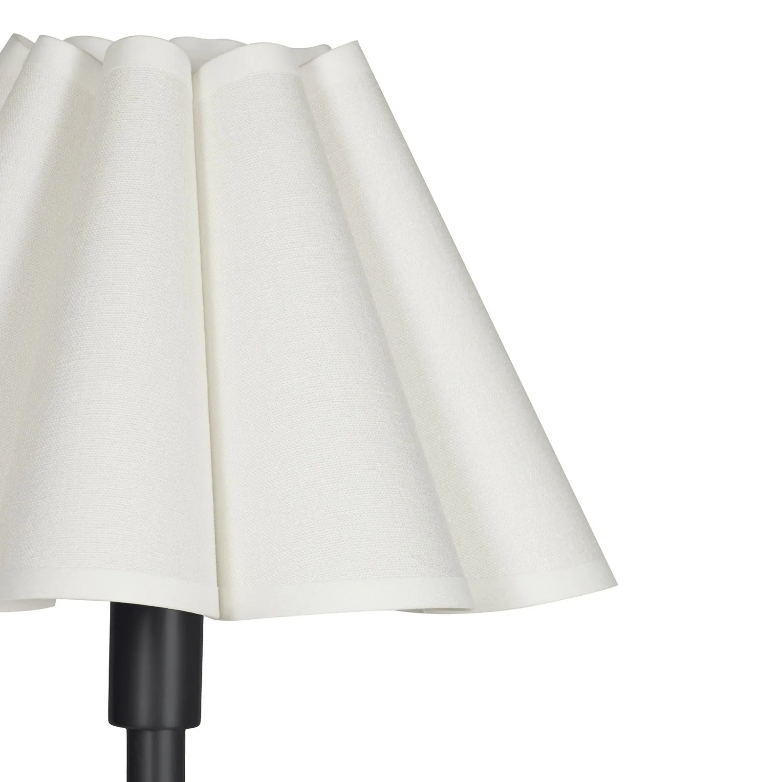 Polly Floor Lamp (Blackened Brass with White Scalloped Shade)