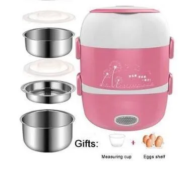 Portable Electric Rice Cooker Stainless Food Box, 1pcs