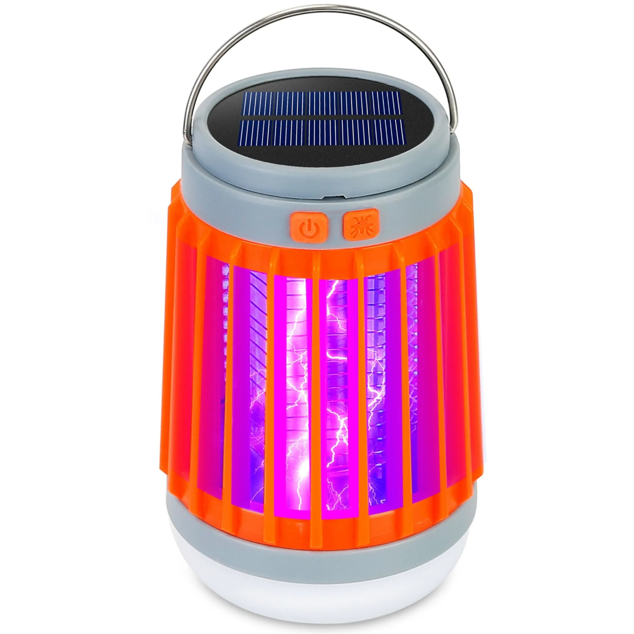 Portable Solar USB Bug Zapper - 5 Light Modes, UV Light, Fly Trap, Hanging Hook