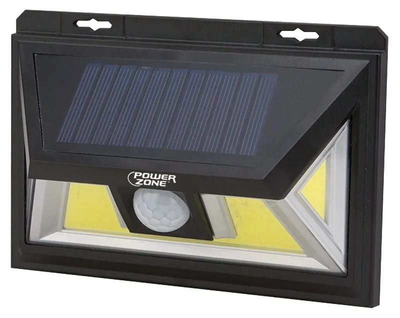 PowerZone 12452 Solar Powered Motion Sensor Wall Light, Lithium Battery, 1-Lamp, COB LED Lamp, ABS/PS Fixture, Black :EA: QUANTITY: 1