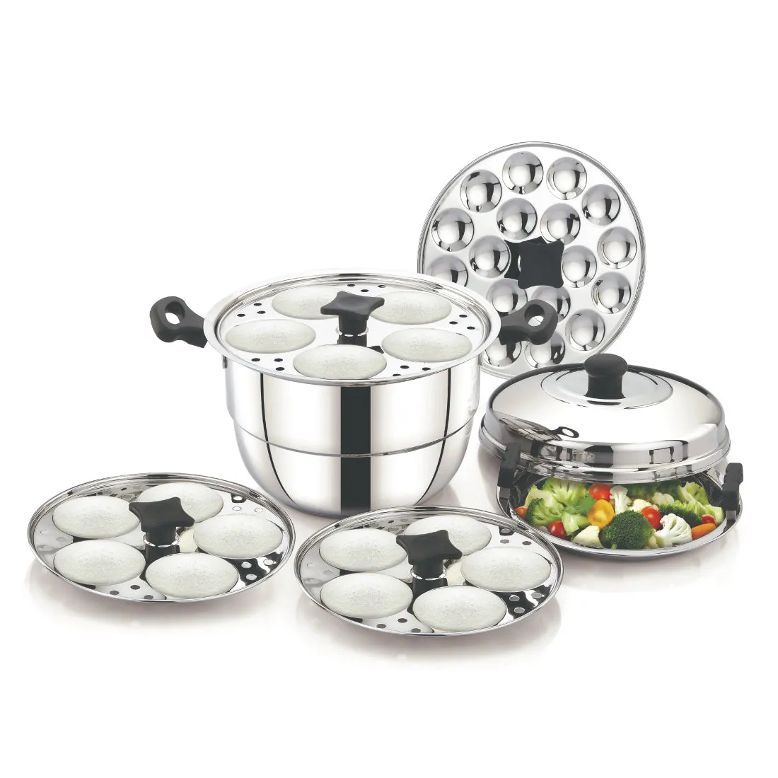 Praylady Stainless Steel Idly Maker - 15 Idli Pot