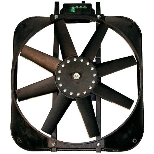 Proform Mustang Electric Cooling Fan - 15" Fan - Puller - 2800 CFM - Straight Blade - 16-1/8 x 18" - 4" Thick - Plastic Shroud - Plastic