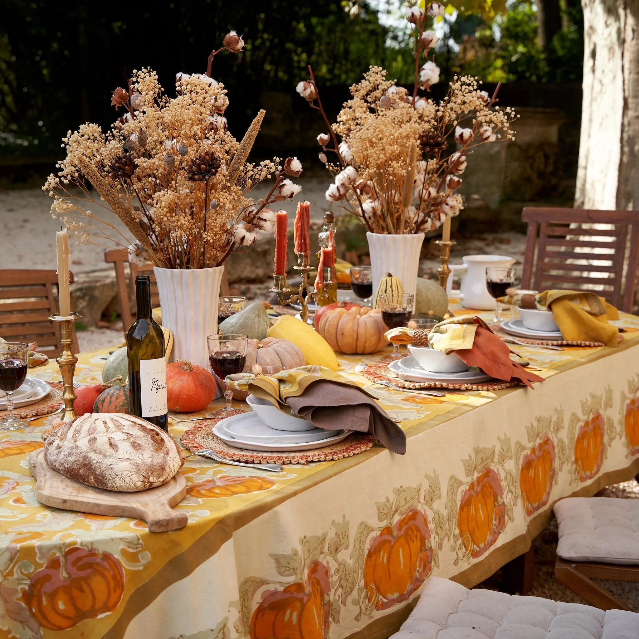 Pumpkin Napkins Orange & Mustard, Set of 6