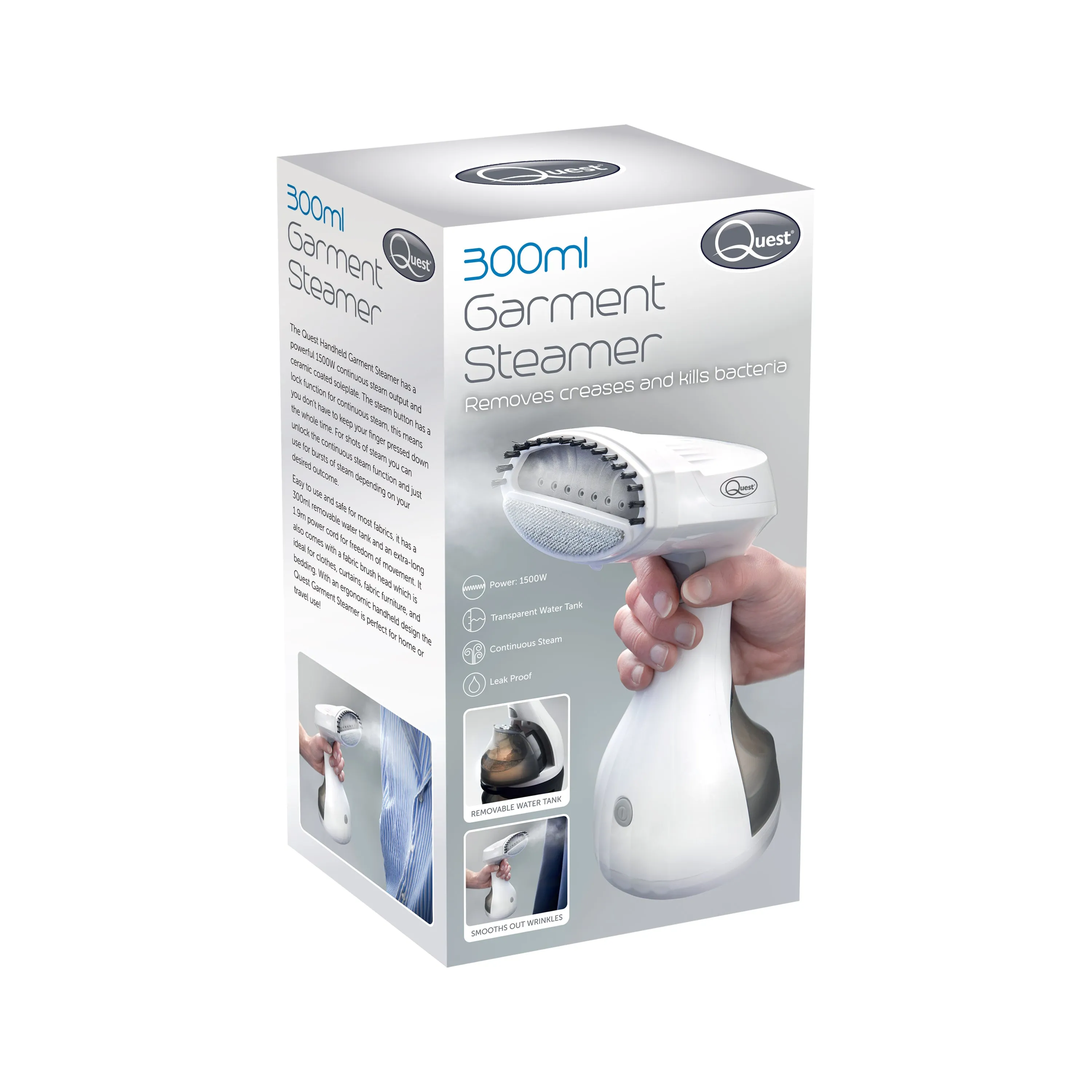 Quest Garment Steamer 300ml - 1500W