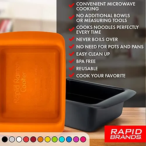 Rapid Ramen Cooker | Microwavable Cookware for Instant Ramen | BPA Free and Dishwasher Safe | Perfect for Dorm, Small Kitchen or Office | Black