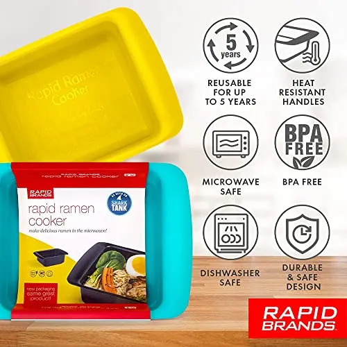 Rapid Ramen Cooker | Microwavable Cookware for Instant Ramen | BPA Free and Dishwasher Safe | Perfect for Dorm, Small Kitchen or Office | Black