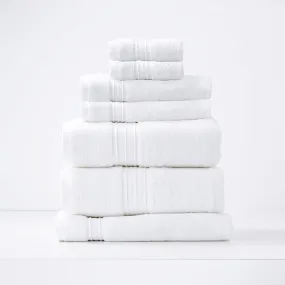 Renee Taylor Brentwood 7 Piece White Bath Towel Pack