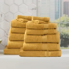 Renee Taylor Stella 14 Piece Mustard Towel Pack