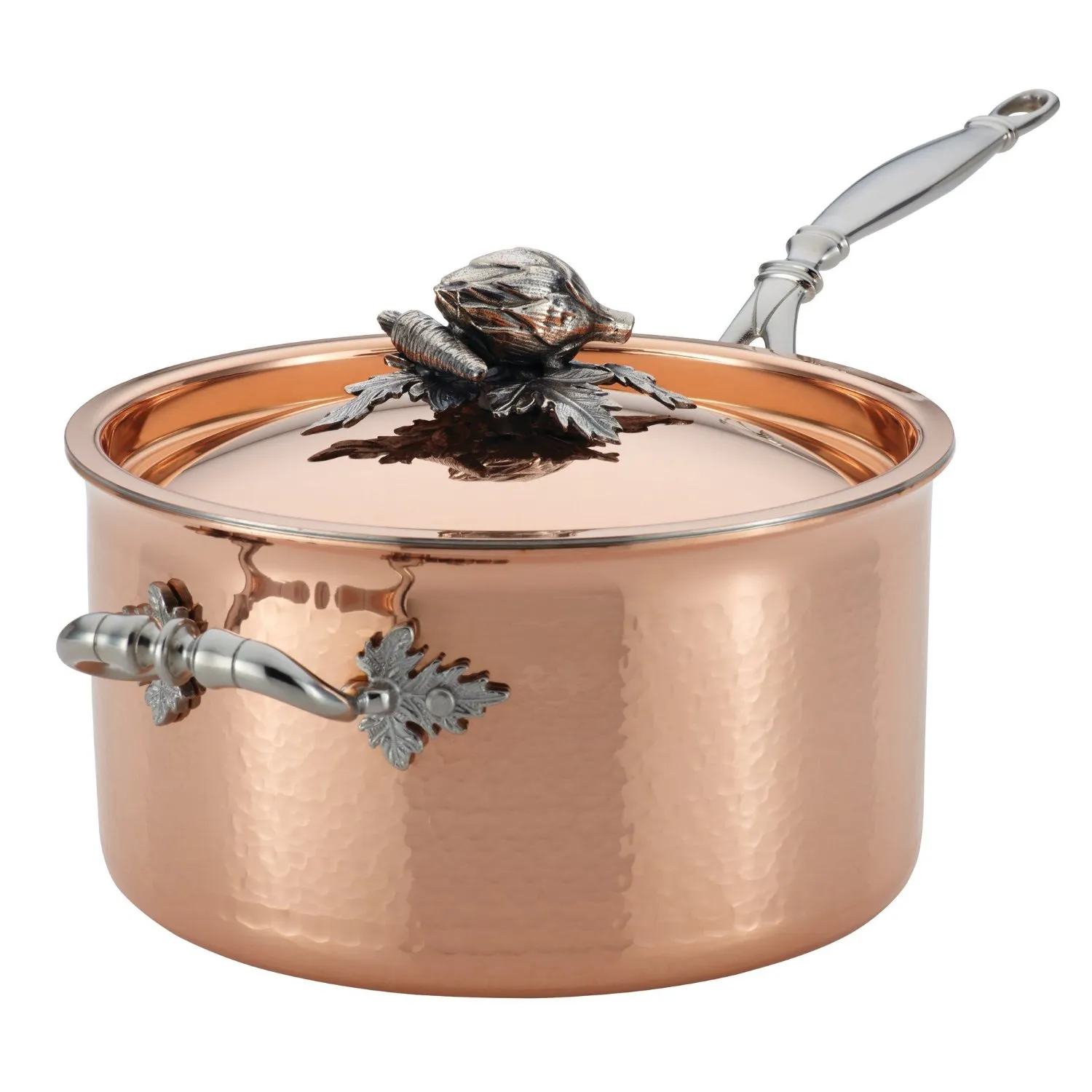 Ruffoni Opus Cupra 3-3/4-Quart Covered Saucepan, Copper