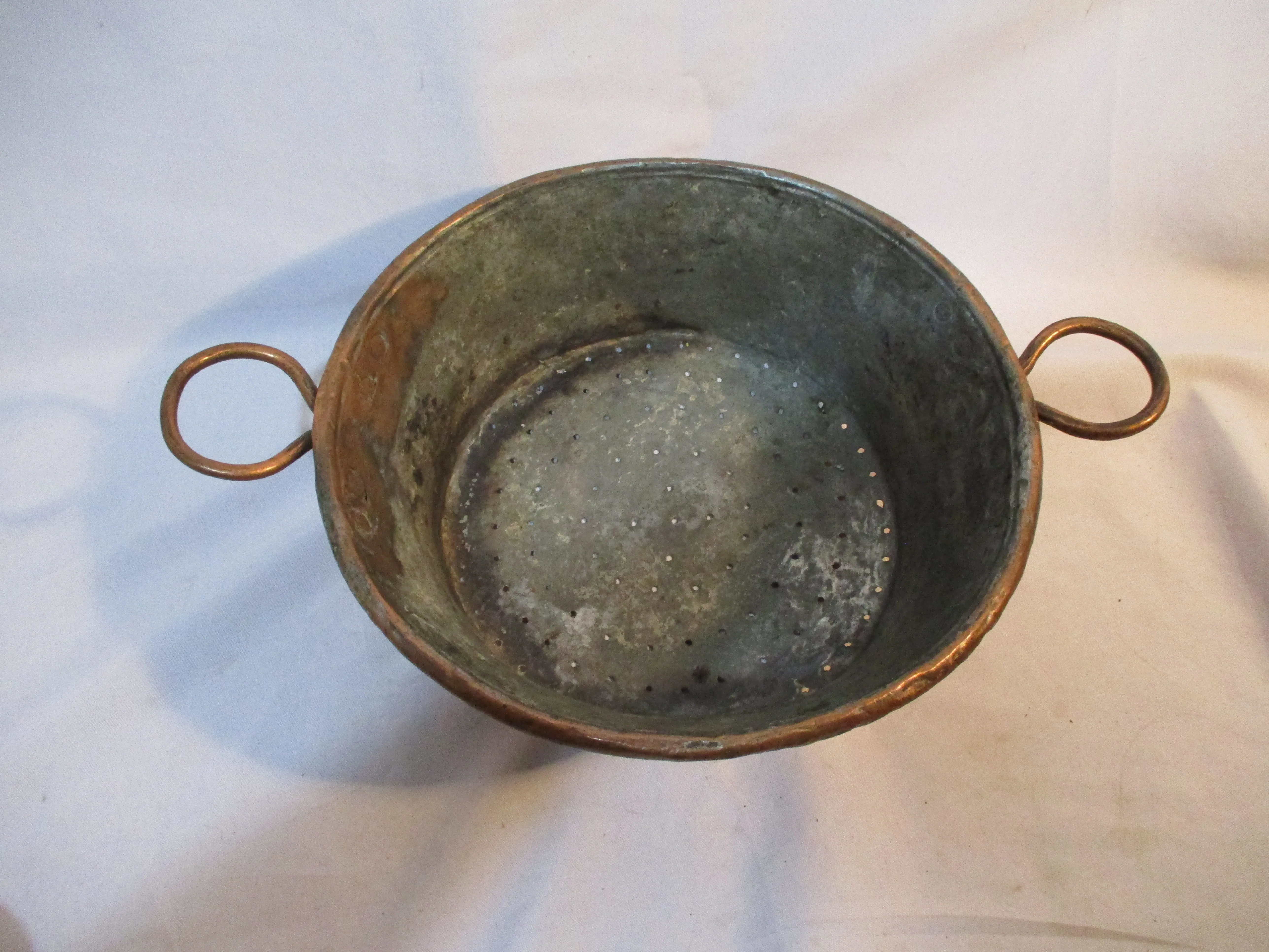 Rustic Primitive COPPER Steamer Insert Colander Pot Decor