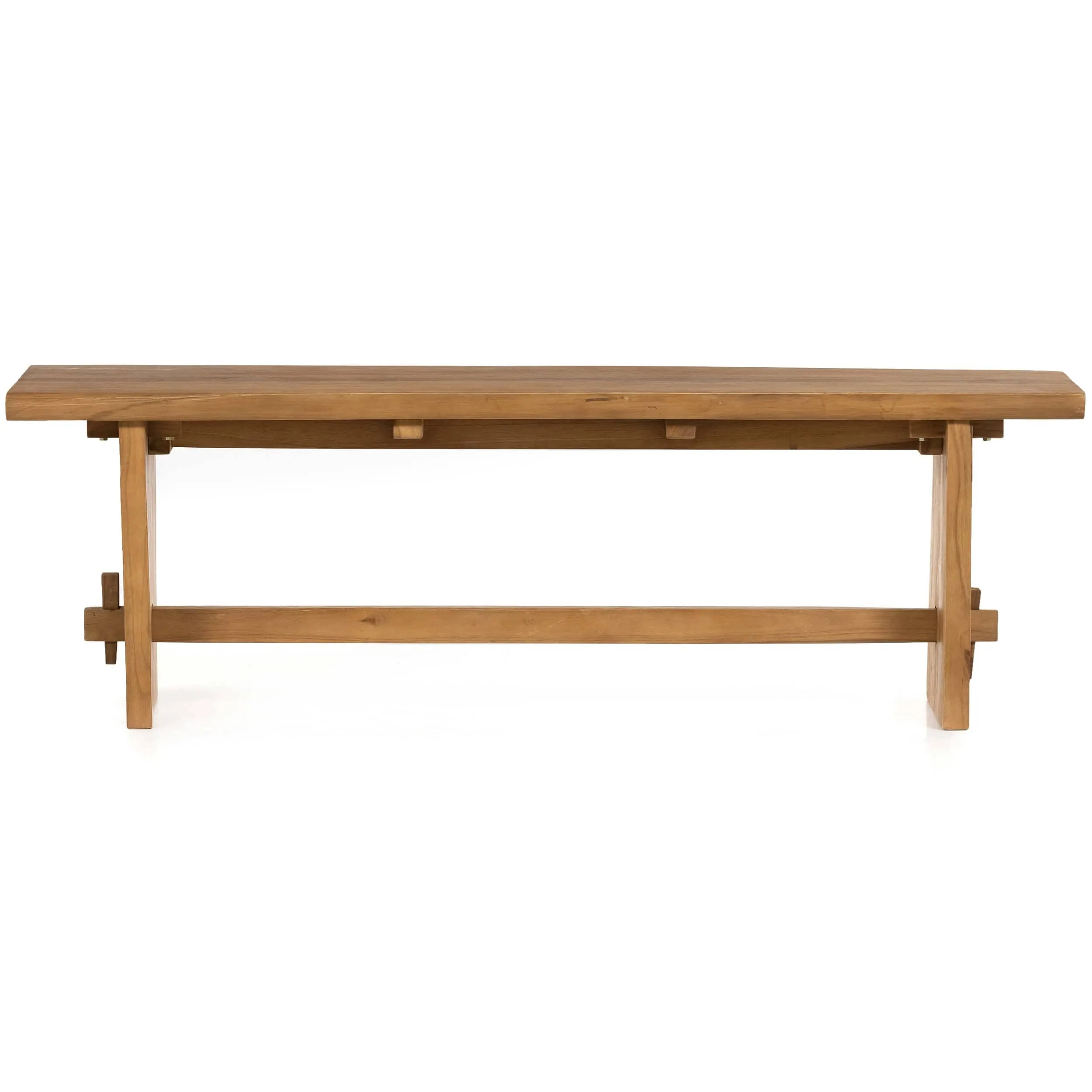 Saban Outdoor Bench, Natural Teak