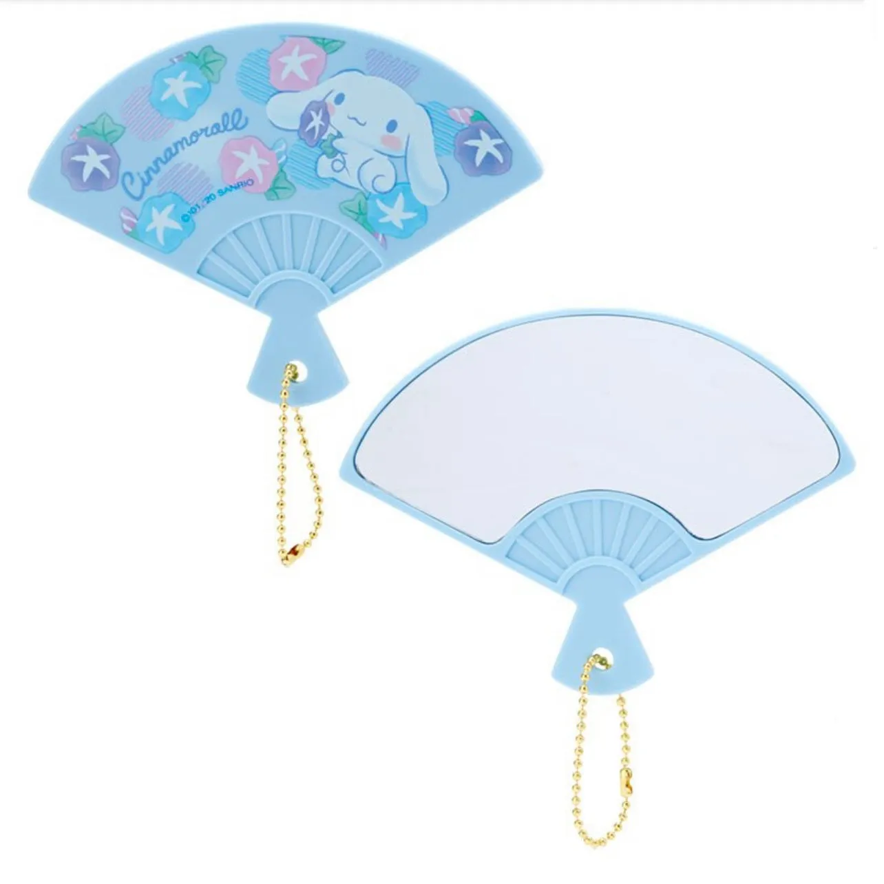 Sanrio Characters Japanese Fan Mirror Set (Hello Kitty, Cinnamoroll)