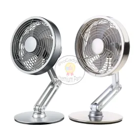 Small Metal Cooling Fan 5V 4W 3Speed Adjustable Height 360°Rotate Desk Fan for Travel and Working