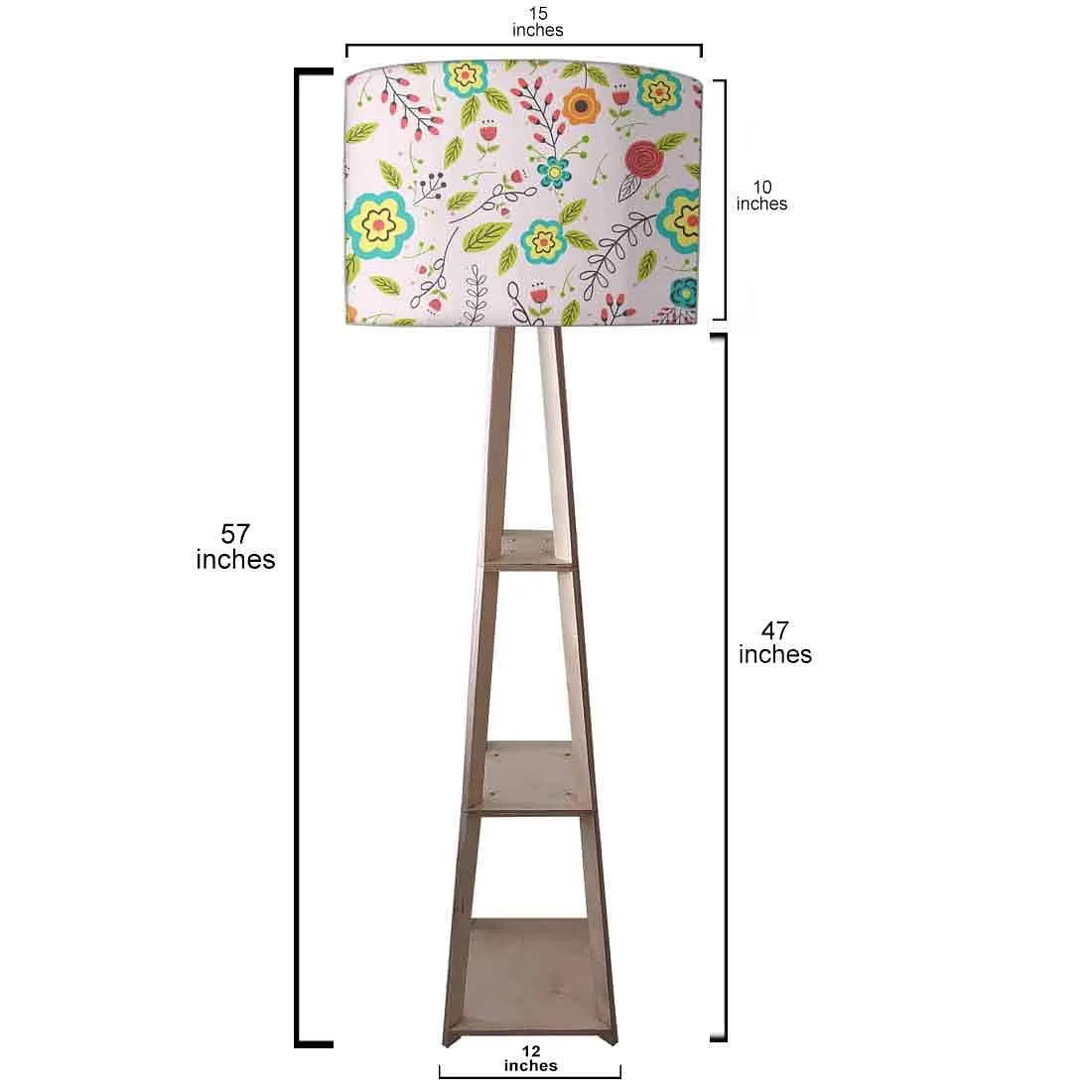 Small Wooden Floor Lamp  -   Flower Collection