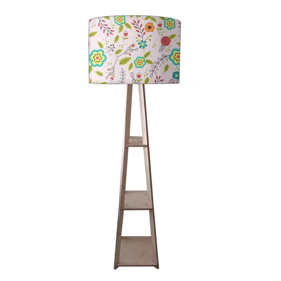 Small Wooden Floor Lamp  -   Flower Collection