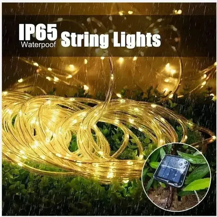 Solar Decoration Fairy Lights Waterproof LED Outdoor Tube String Light For Home, Garden, Wall