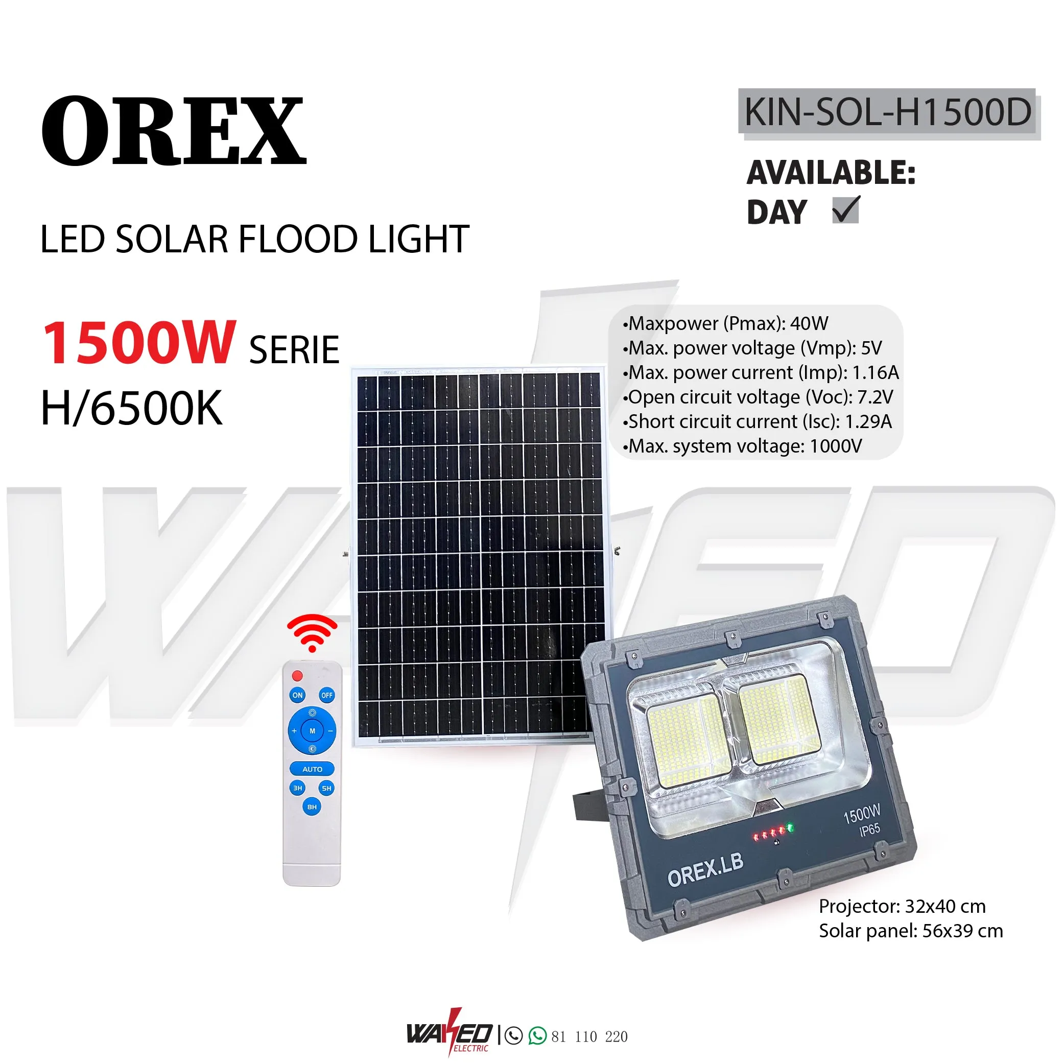 Solar Flood Light - 1500w - OREX.LB