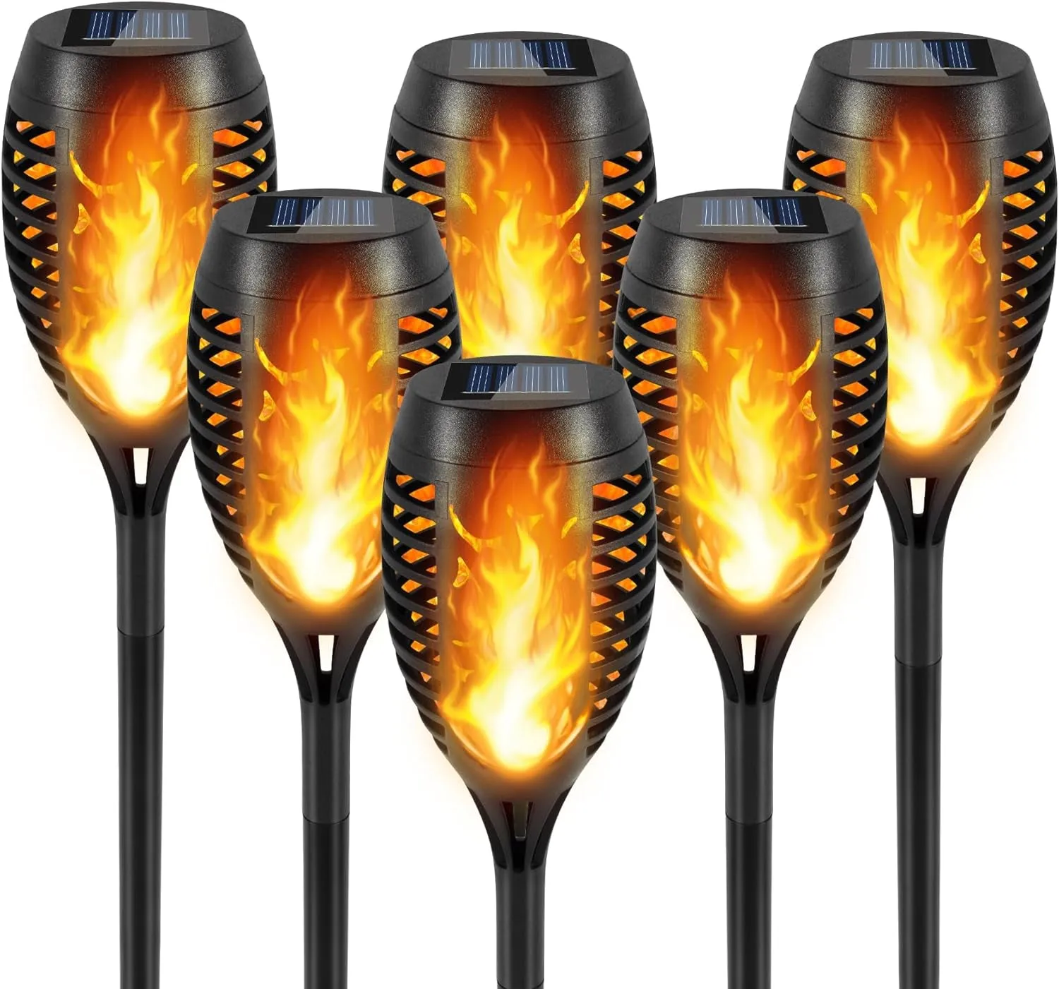 Solar Garden Lights Outdoor Torch Lights with Flickering Flame, Solar Flame Lights outside Garden Decor, Yard Lights Solar Powered Waterproof Landscape Pathway Lawn Torches Lights Halloween