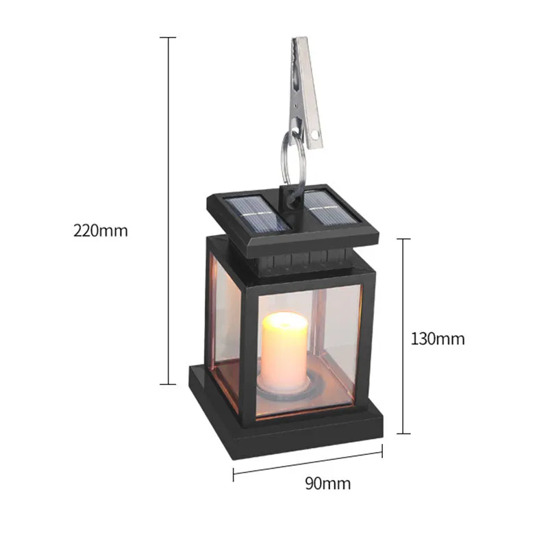 Solar Hanging Light Outdoor waterproof Led Decorative Candle Light Landscape Decor for Table Garden Yard