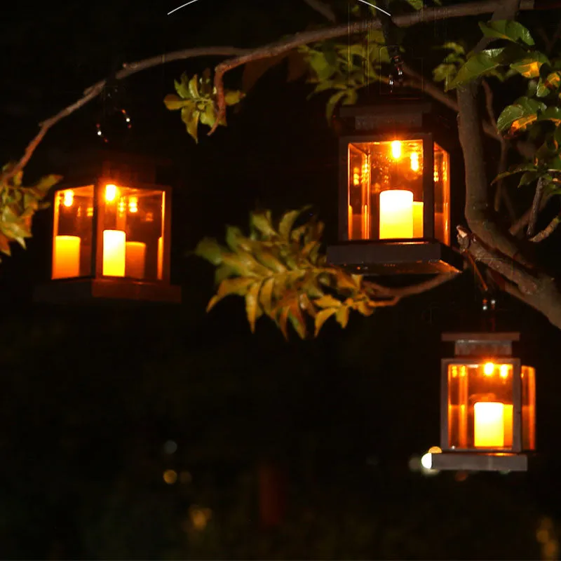 Solar Hanging Light Outdoor waterproof Led Decorative Candle Light Landscape Decor for Table Garden Yard