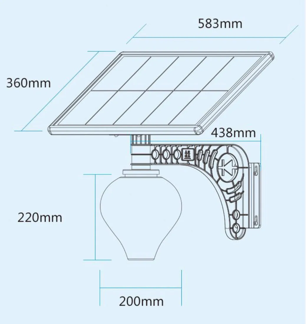 Solar Peach Garden Light 1500LM 15watt #0910