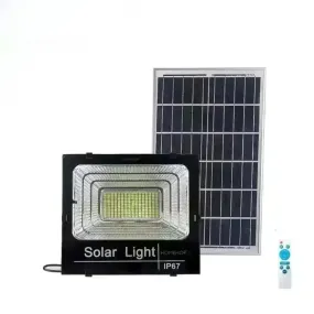 Solar Powered 100 Watt Flood Light Waterproof LED Focus Lights For Home, Outdoor, Garden (Renewed)