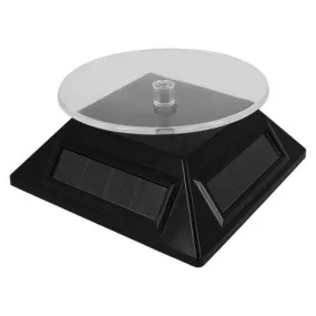 Solar Powered Black Small Spinning Display Turntable