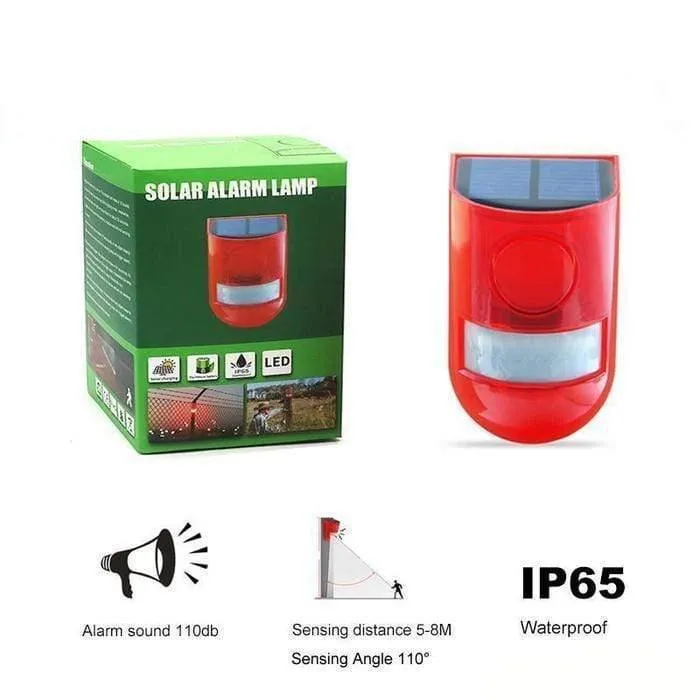 SOLAR-POWERED PIR W/ 129DB SIREN ALARM - N911