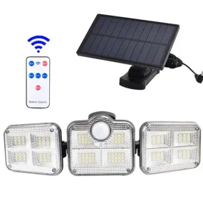 Solar Sensor Light 122 LED 3Head Outdoor