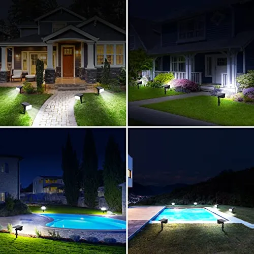 Solar Spot Lights Outdoor,6 Pack solar outdoor lights Waterproof,solar lights outdoor waterproof Landscape Spot lights with Solar Wall Garden Lights for Yard Backyard Walkway outdoor solar landscape