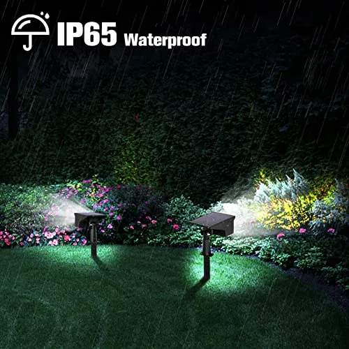 Solar Spot Lights Outdoor,6 Pack solar outdoor lights Waterproof,solar lights outdoor waterproof Landscape Spot lights with Solar Wall Garden Lights for Yard Backyard Walkway outdoor solar landscape