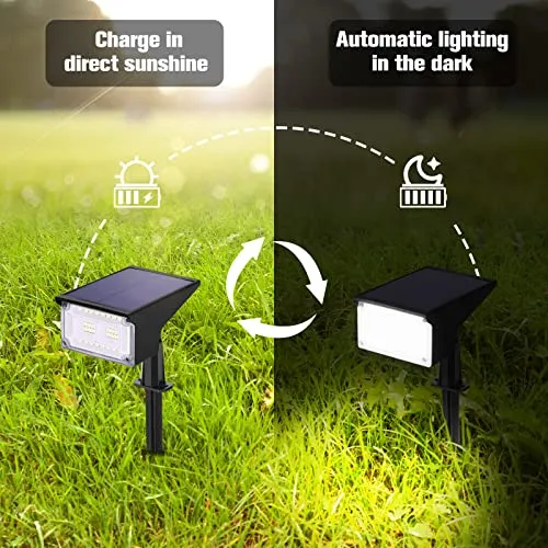 Solar Spot Lights Outdoor,6 Pack solar outdoor lights Waterproof,solar lights outdoor waterproof Landscape Spot lights with Solar Wall Garden Lights for Yard Backyard Walkway outdoor solar landscape