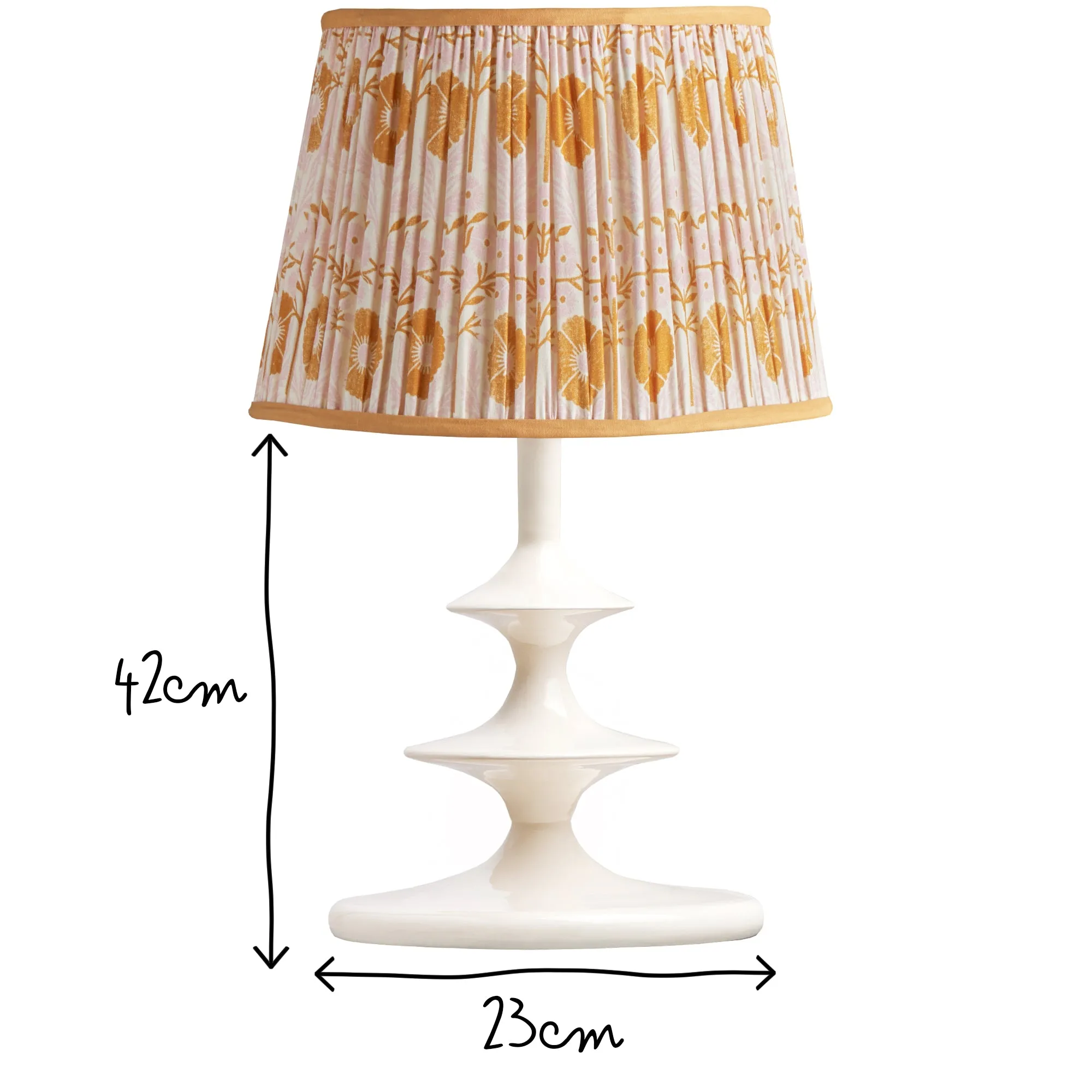 Squiffle table lamp in white lacquered wood