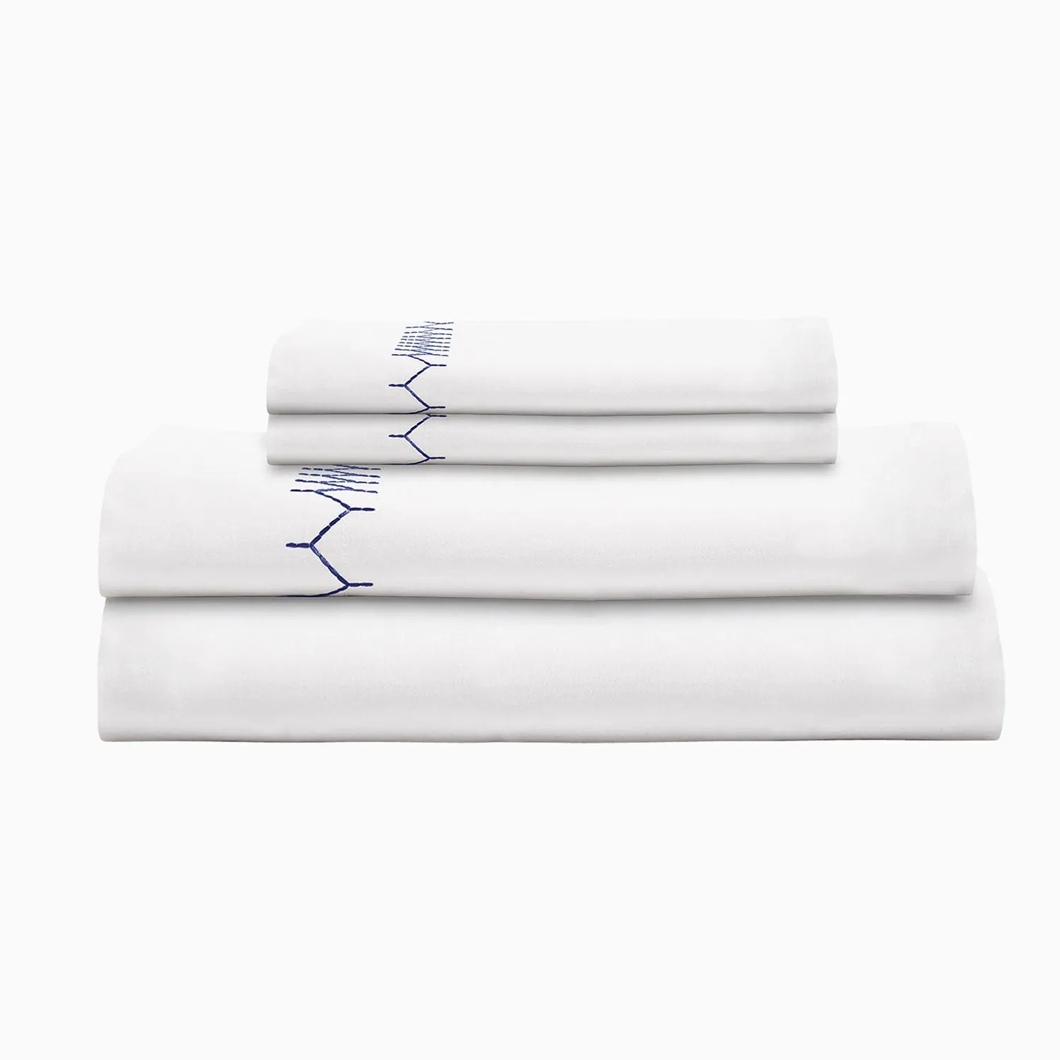 Stitched Indigo Organic Sheet Set