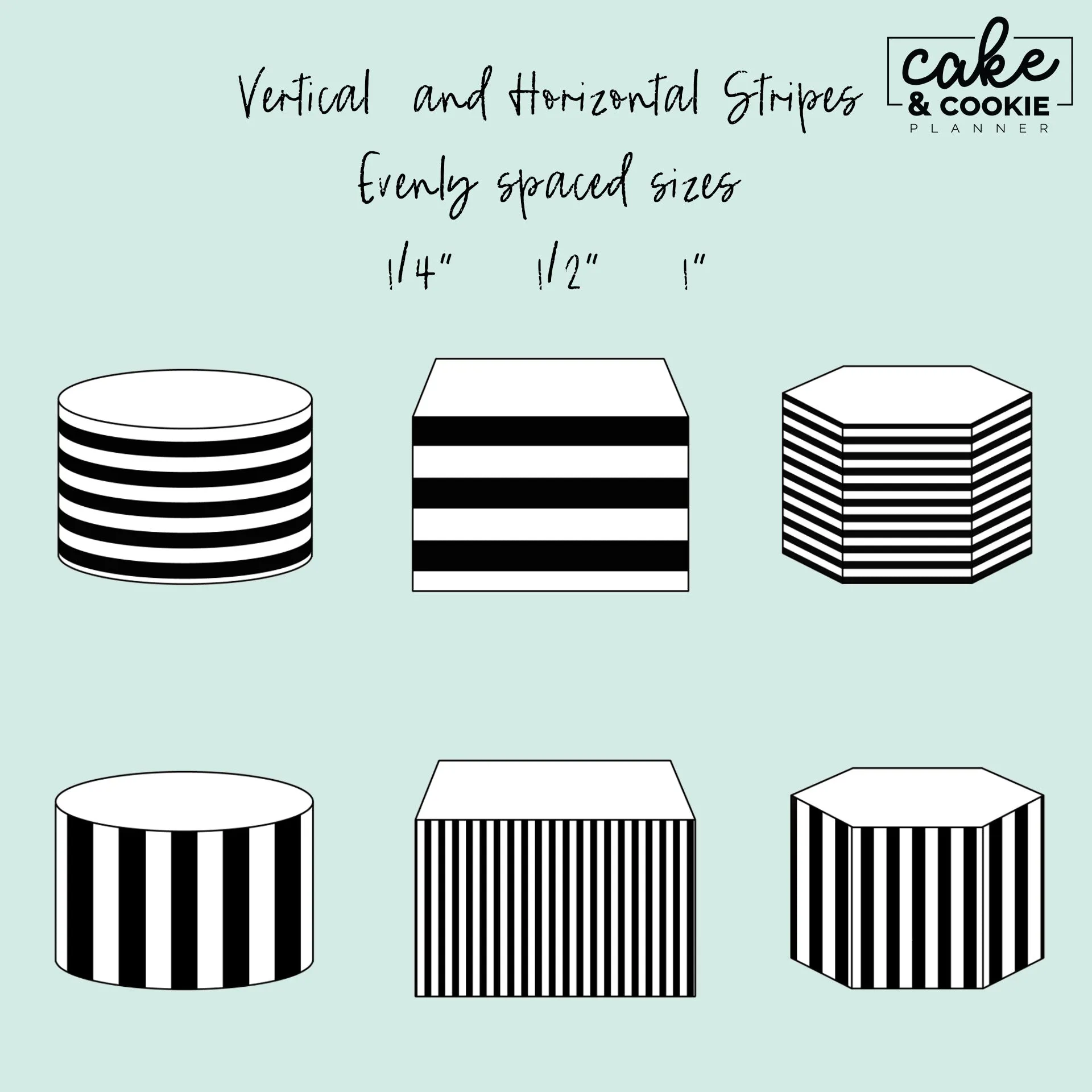 Stripe Stamps & Brushes Procreate Pack - Digital Cake Sketching