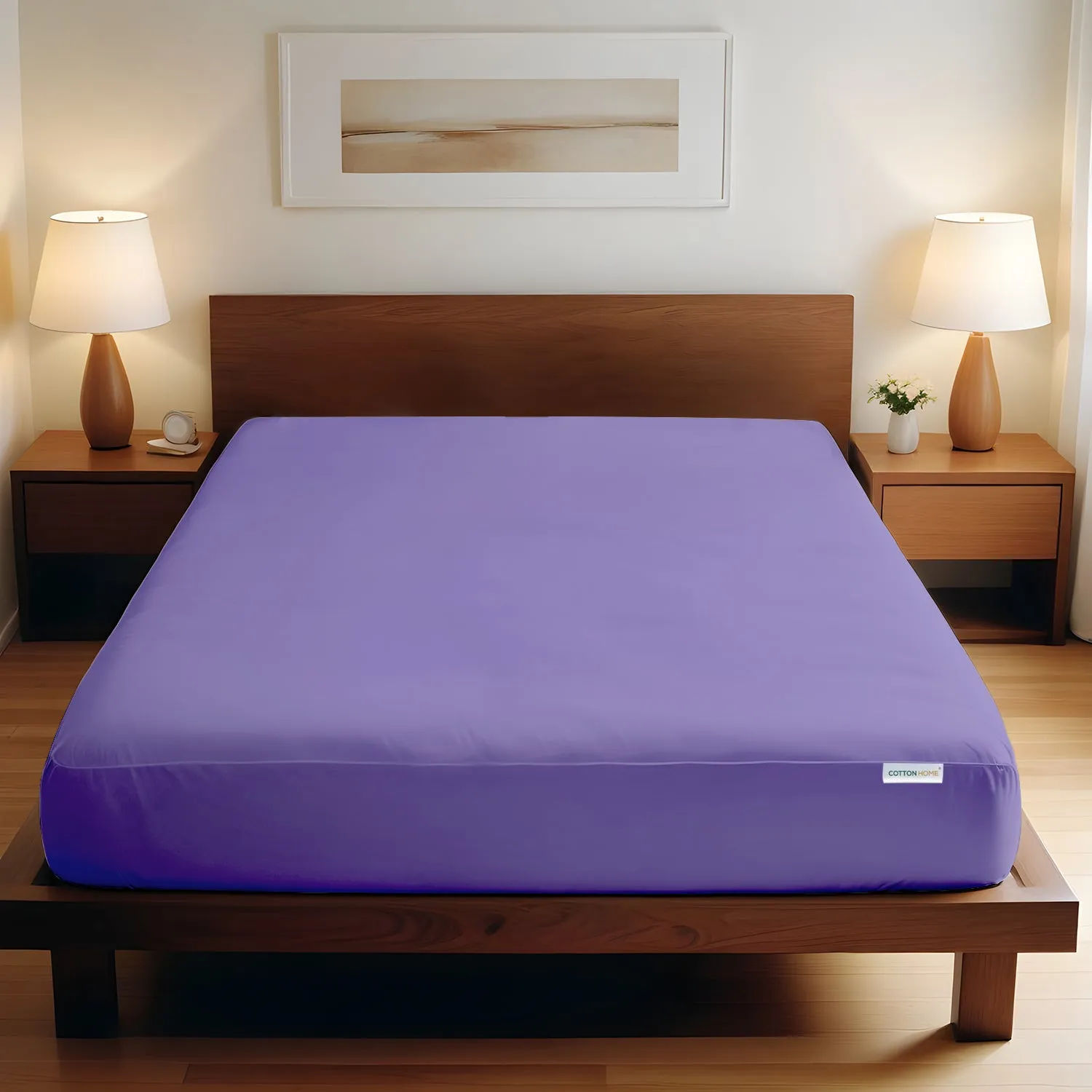 Super Soft fitted sheet 90x200 20 CM - Purple