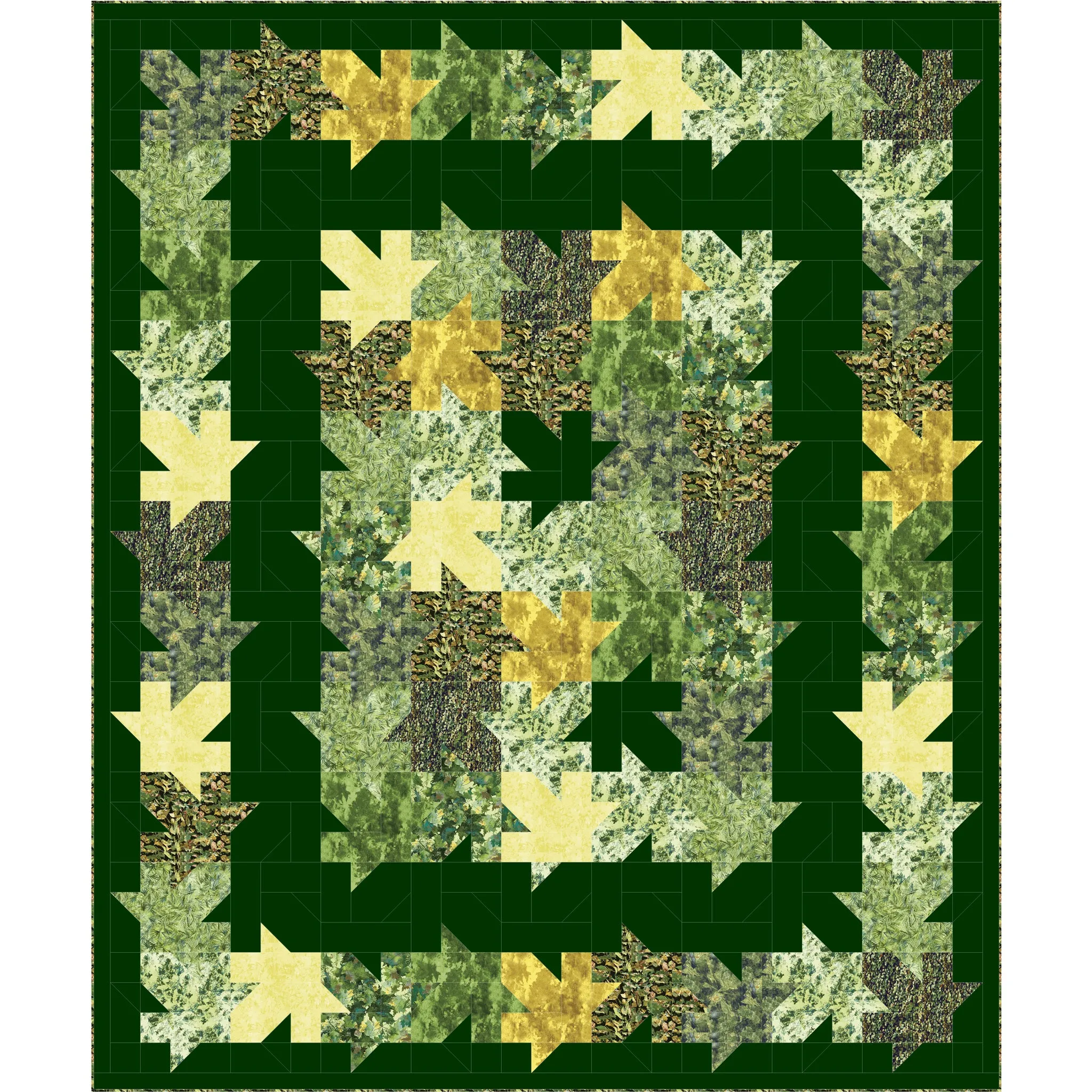 Swirling Leaves Quilt Pattern PC-121 - Paper Pattern