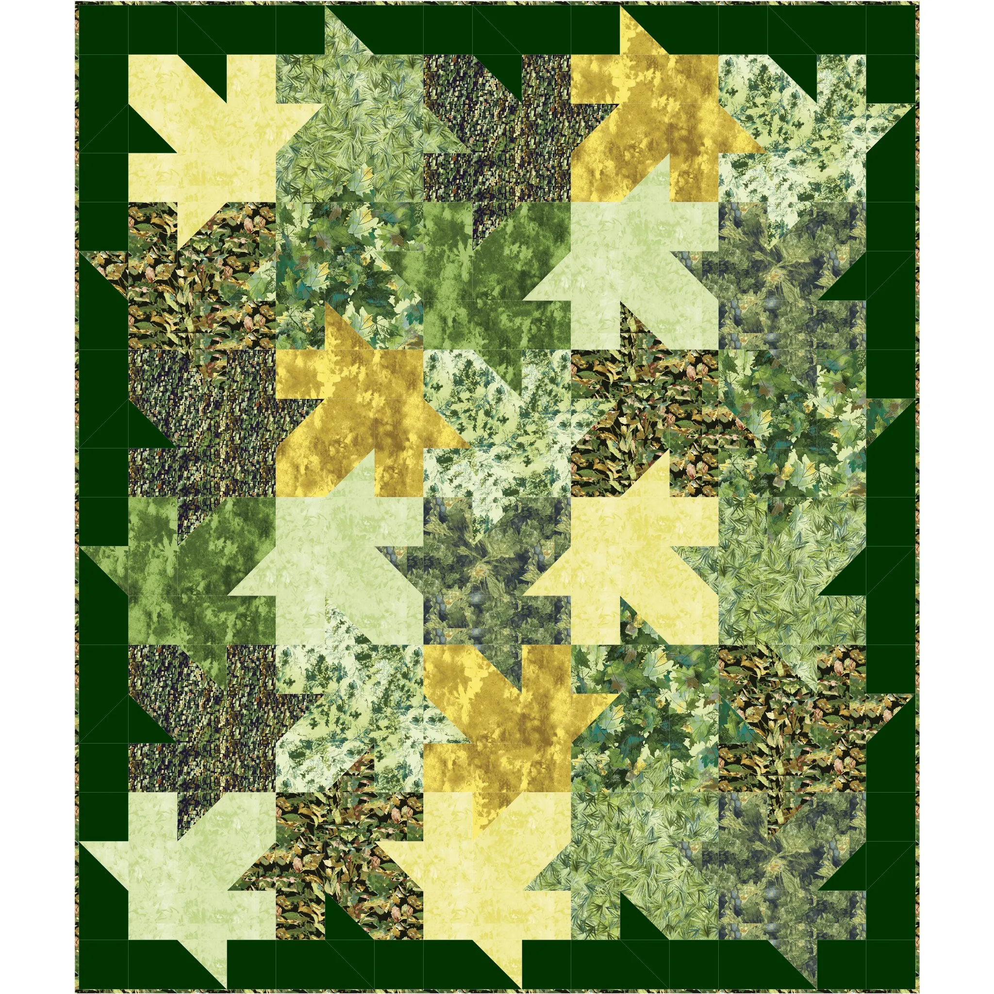 Swirling Leaves Quilt Pattern PC-121 - Paper Pattern