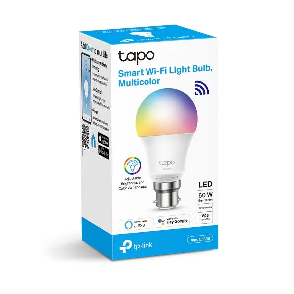 Tapo L530b - Led Light Bulb - B22 - 8.7 W (Equivalent 60 W) - Class F - 16 Million Colours - 2500-6500 K