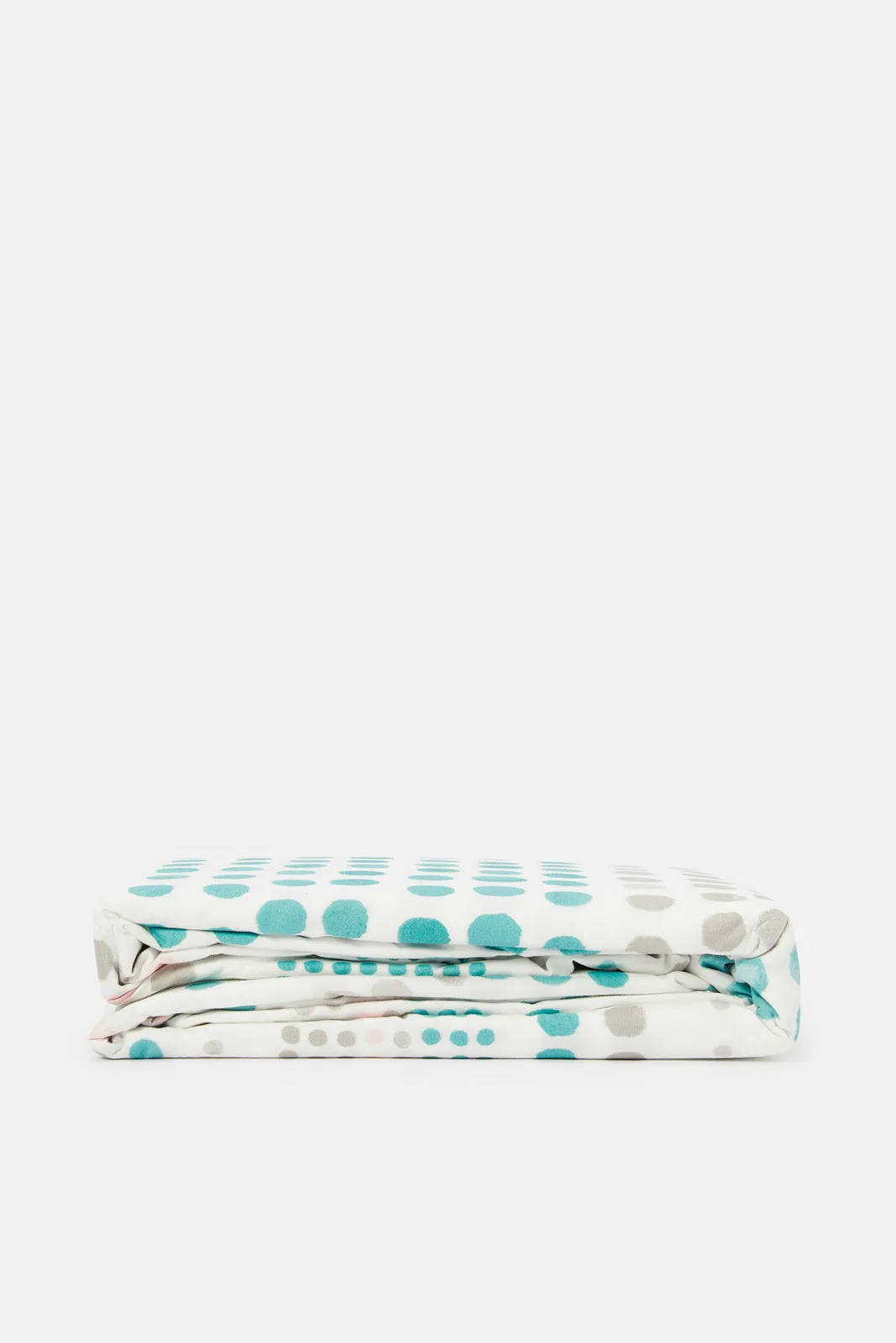 Teal Dotted Print Flat Sheet (King Size)