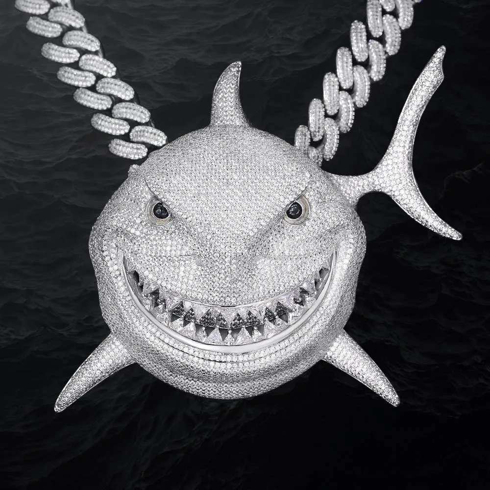 Tekashi 6ix9ine’s Iced Out Shark Pendant (Large Size 5 Inch Tall)